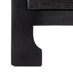 Table de chevet côtière en rotin et bois de mindi avec 1 tiroir et 1 porte, coloris Naturel / Blanc / Gris Bleu / Noir
