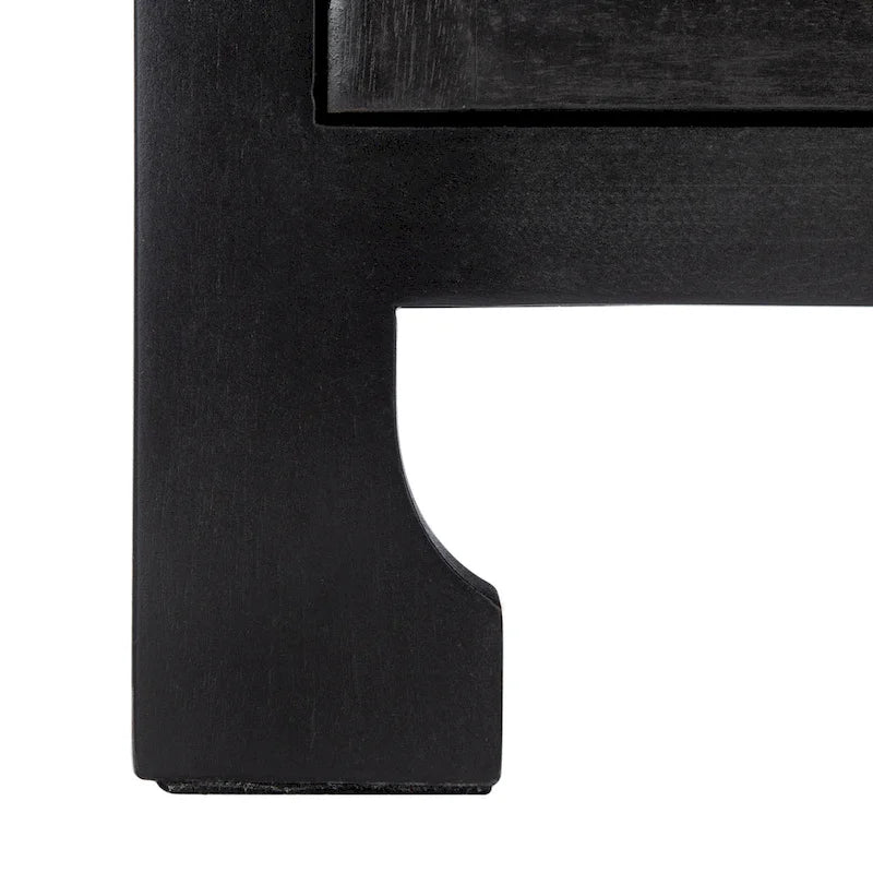 Table de chevet côtière en rotin et bois de mindi avec 1 tiroir et 1 porte, coloris Naturel / Blanc / Gris Bleu / Noir