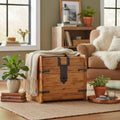 vidaXL Storage Chest Storage Trunk with Latch for Bedroom Solid Wood Acacia - 15.7x15.7x15.7 (W x D x H)