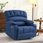 Fauteuil inclinable releveur en similicuir gris avec massage et chaleur – 1 personne