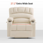 Fauteuil inclinable releveur en similicuir gris avec massage et chaleur – 1 personne