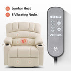 Fauteuil inclinable releveur en similicuir gris avec massage et chaleur – 1 personne