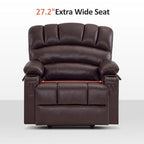 Fauteuil inclinable releveur en similicuir gris avec massage et chaleur – 1 personne