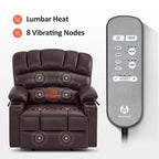 Fauteuil inclinable releveur en similicuir gris avec massage et chaleur – 1 personne