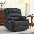 Fauteuil inclinable releveur en similicuir gris avec massage et chaleur – 1 personne