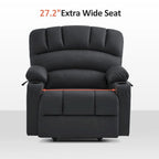 Fauteuil inclinable releveur en similicuir gris avec massage et chaleur – 1 personne