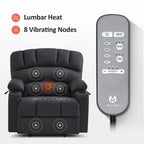 Fauteuil inclinable releveur en similicuir gris avec massage et chaleur – 1 personne