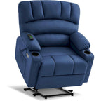 Fauteuil inclinable releveur en similicuir gris avec massage et chaleur – 1 personne