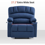 Fauteuil inclinable releveur en similicuir gris avec massage et chaleur – 1 personne