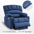 Fauteuil inclinable releveur en similicuir gris avec massage et chaleur – 1 personne