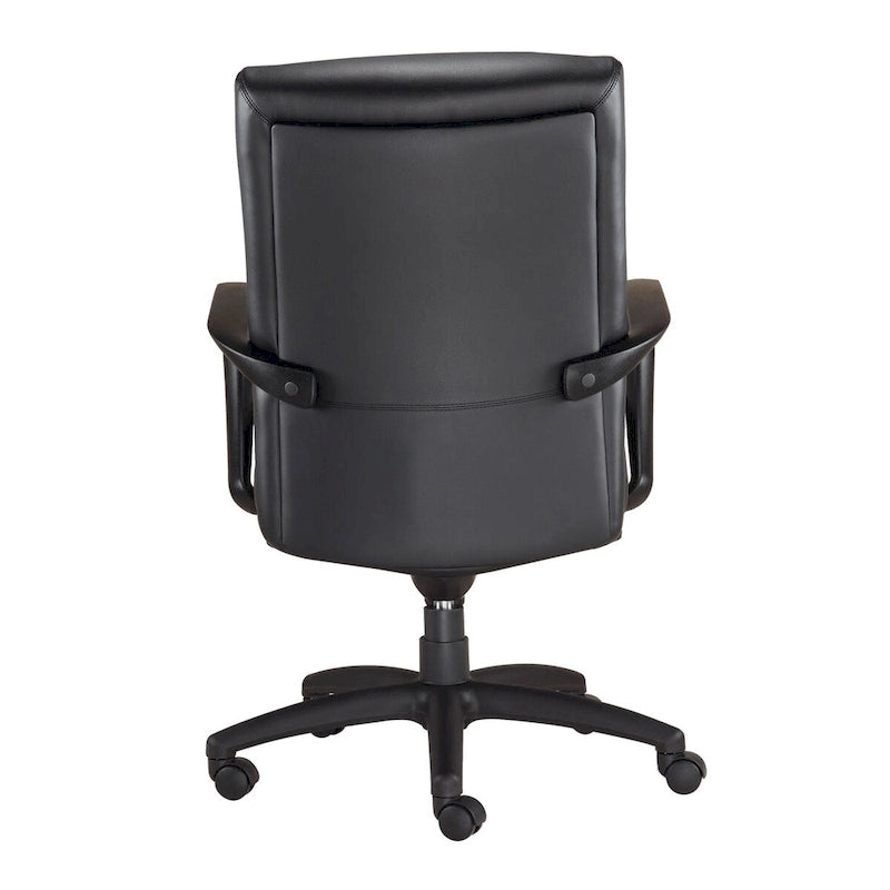 Fauteuil de bureau de direction en cuir reconstitué marron/noir avec assise en cascade, inclinaison du dossier et réglage pneumatique de la hauteur – Dossier haut ou dossier mi-hauteur – 1 personne