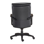 Fauteuil de bureau de direction en cuir reconstitué marron/noir avec assise en cascade, inclinaison du dossier et réglage pneumatique de la hauteur – Dossier haut ou dossier mi-hauteur – 1 personne
