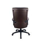 Fauteuil de bureau de direction en cuir reconstitué marron/noir avec assise en cascade, inclinaison du dossier et réglage pneumatique de la hauteur – Dossier haut ou dossier mi-hauteur – 1 personne
