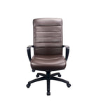 Fauteuil de bureau de direction en cuir reconstitué marron/noir avec assise en cascade, inclinaison du dossier et réglage pneumatique de la hauteur – Dossier haut ou dossier mi-hauteur – 1 personne