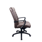 Fauteuil de bureau de direction en cuir reconstitué marron/noir avec assise en cascade, inclinaison du dossier et réglage pneumatique de la hauteur – Dossier haut ou dossier mi-hauteur – 1 personne