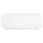 Table basse rectangulaire en similiciment blanc – Style contemporain