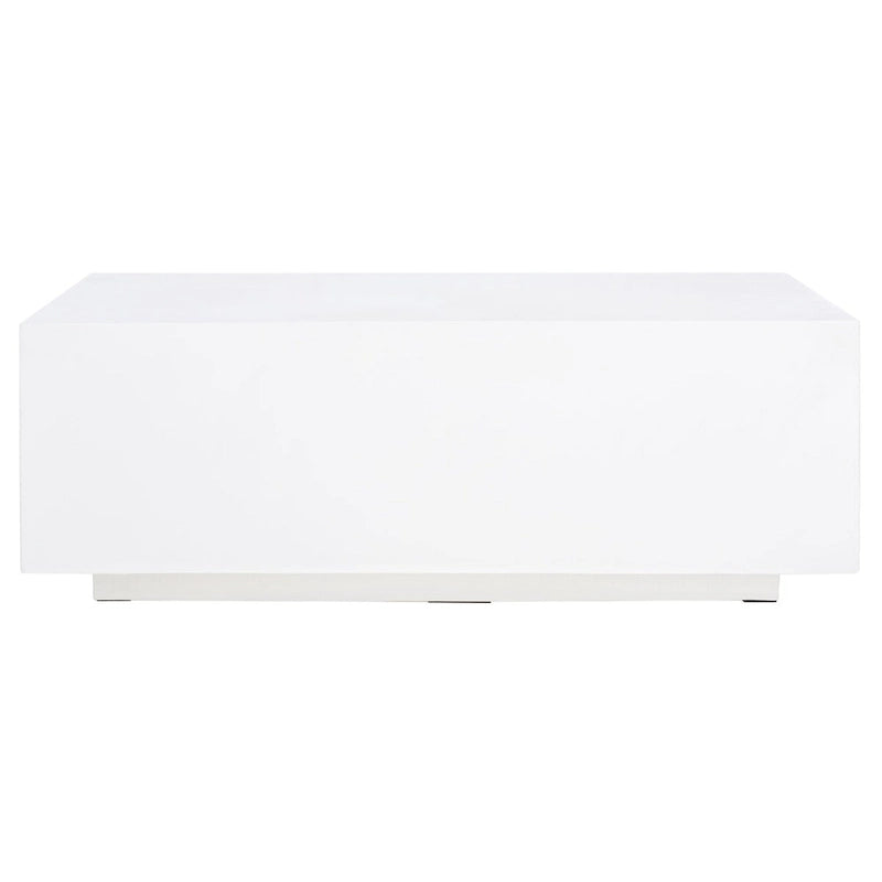 Table basse rectangulaire en similiciment blanc – Style contemporain
