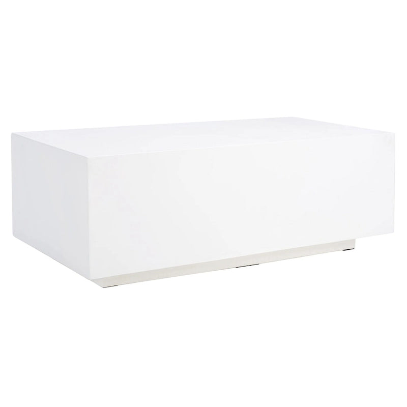 Table basse rectangulaire en similiciment blanc – Style contemporain