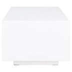 Table basse rectangulaire en similiciment blanc – Style contemporain