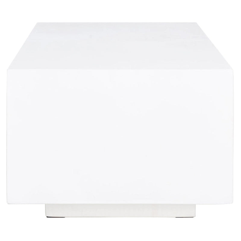 Table basse rectangulaire en similiciment blanc – Style contemporain