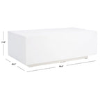 Table basse rectangulaire en similiciment blanc – Style contemporain
