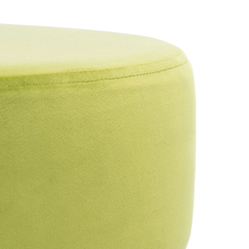 Pouf rond Aqua / Bleu Acier / Mûre de Boysen / Velours Poire avec pieds épingle dorés – 1 personne