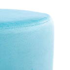Pouf rond Aqua / Bleu Acier / Mûre de Boysen / Velours Poire avec pieds épingle dorés – 1 personne