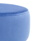 Pouf rond Aqua / Bleu Acier / Mûre de Boysen / Velours Poire avec pieds épingle dorés – 1 personne