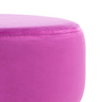 Pouf rond Aqua / Bleu Acier / Mûre de Boysen / Velours Poire avec pieds épingle dorés – 1 personne