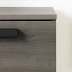 Commode double à 6 tiroirs en érable gris avec glissières en métal et système de verrouillage de tiroirs