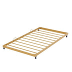 Lit de repos double naturel / noir+marron avec lit gigogne et cadre en métal – 2 personnes