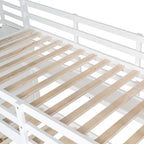 Lit superposé château simple-sur-simple avec toboggan et étagères, rose/bleu/blanc/gris – 2 personnes