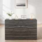 Commode en bois 6 tiroirs gris clair/gris foncé – 1 personne