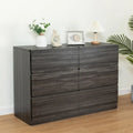 Commode en bois 6 tiroirs gris clair/gris foncé – 1 personne