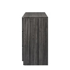 Commode en bois 6 tiroirs gris clair/gris foncé – 1 personne