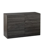 Commode en bois 6 tiroirs gris clair/gris foncé – 1 personne