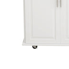 Desserte d'îlot de cuisine noire/blanche avec plateau extensible, 3 tiroirs et armoire à 2 portes – 1 personne