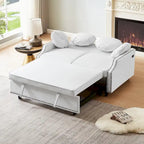 Canapé convertible capitonné gris clair / café / beige avec dossier réglable et 2 ports USB – 2 places