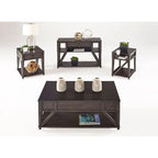 Table console de canapé de 48 pouces en chêne vieilli marron avec 4 étagères et 1 tiroir – Style de transition