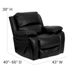 Fauteuil inclinable Rocker en similicuir noir/marron avec dossier capitonné et accoudoirs moelleux – 1 place