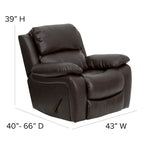 Fauteuil inclinable Rocker en similicuir noir/marron avec dossier capitonné et accoudoirs moelleux – 1 place