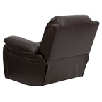 Fauteuil inclinable Rocker en similicuir noir/marron avec dossier capitonné et accoudoirs moelleux – 1 place