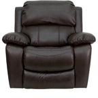 Fauteuil inclinable Rocker en similicuir noir/marron avec dossier capitonné et accoudoirs moelleux – 1 place
