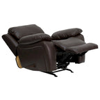 Fauteuil inclinable Rocker en similicuir noir/marron avec dossier capitonné et accoudoirs moelleux – 1 place