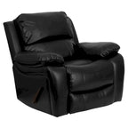 Fauteuil inclinable Rocker en similicuir noir/marron avec dossier capitonné et accoudoirs moelleux – 1 place