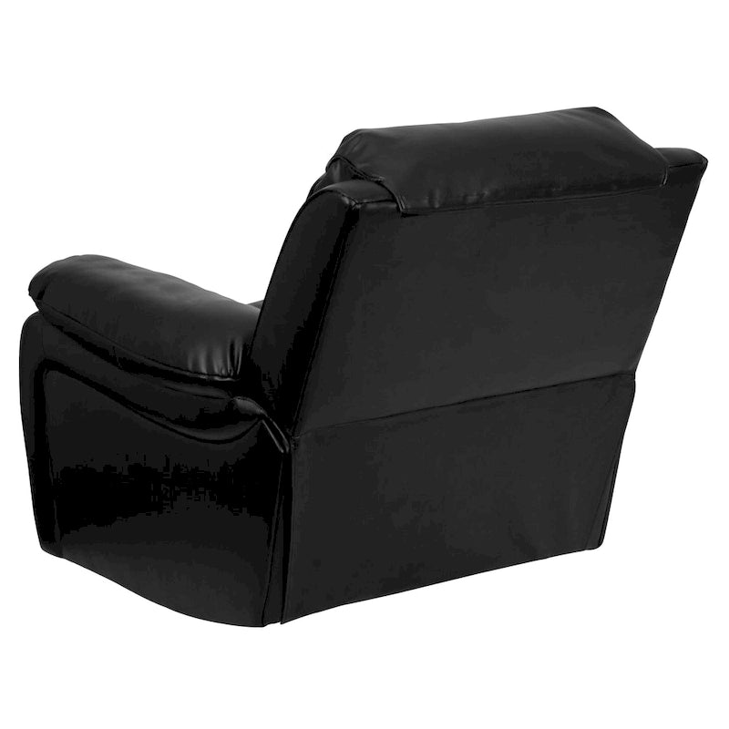 Fauteuil inclinable Rocker en similicuir noir/marron avec dossier capitonné et accoudoirs moelleux – 1 place