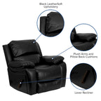 Fauteuil inclinable Rocker en similicuir noir/marron avec dossier capitonné et accoudoirs moelleux – 1 place