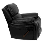 Fauteuil inclinable Rocker en similicuir noir/marron avec dossier capitonné et accoudoirs moelleux – 1 place