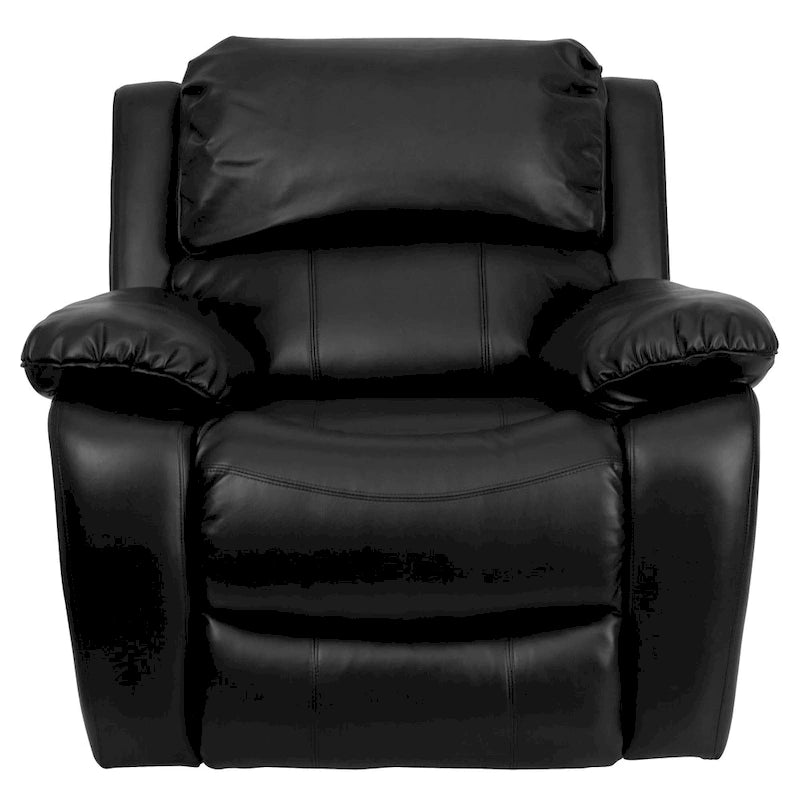 Fauteuil inclinable Rocker en similicuir noir/marron avec dossier capitonné et accoudoirs moelleux – 1 place