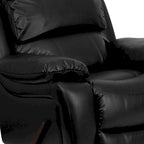 Fauteuil inclinable Rocker en similicuir noir/marron avec dossier capitonné et accoudoirs moelleux – 1 place